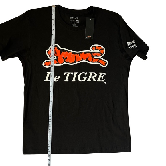 Le Tigre Classic Logo T-Shirt, Black shirt with orange and white logo, NWT - Picture 5 of 8